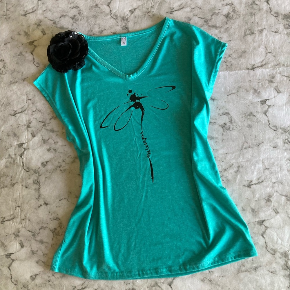 Teal Graphic Women's Top